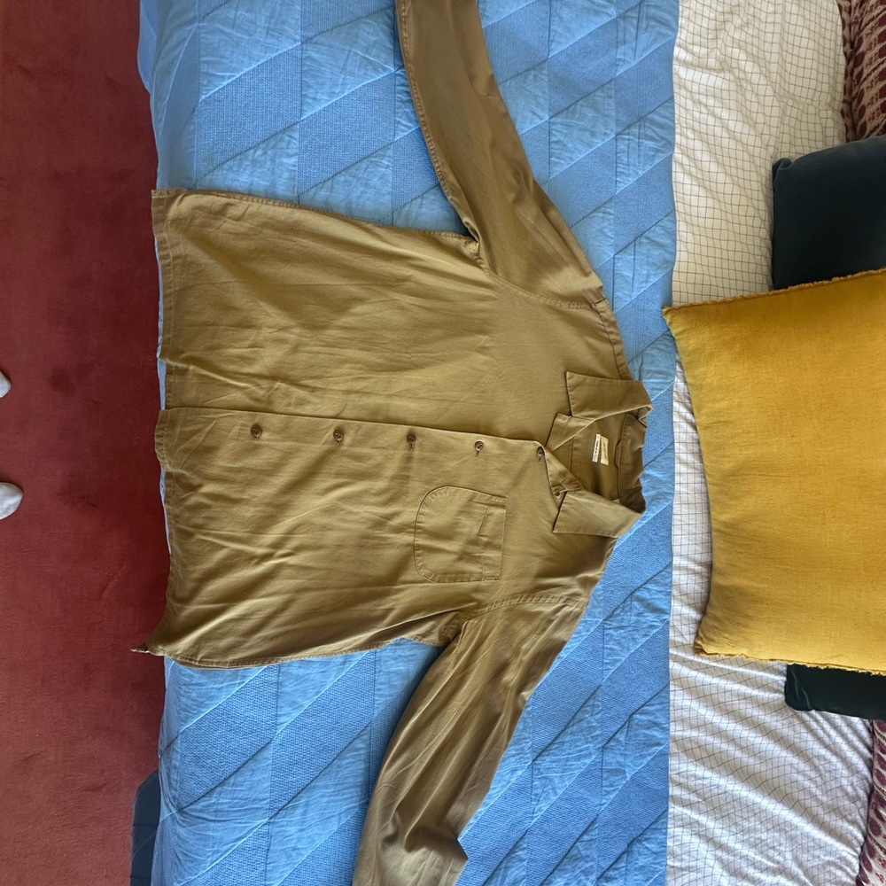 Olive Green Button-Up Shirt